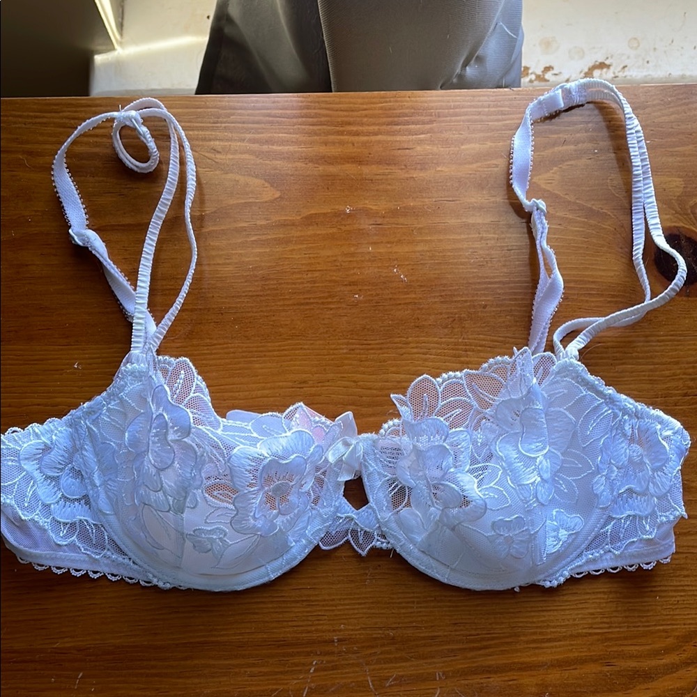 Elegant White Lace Bra